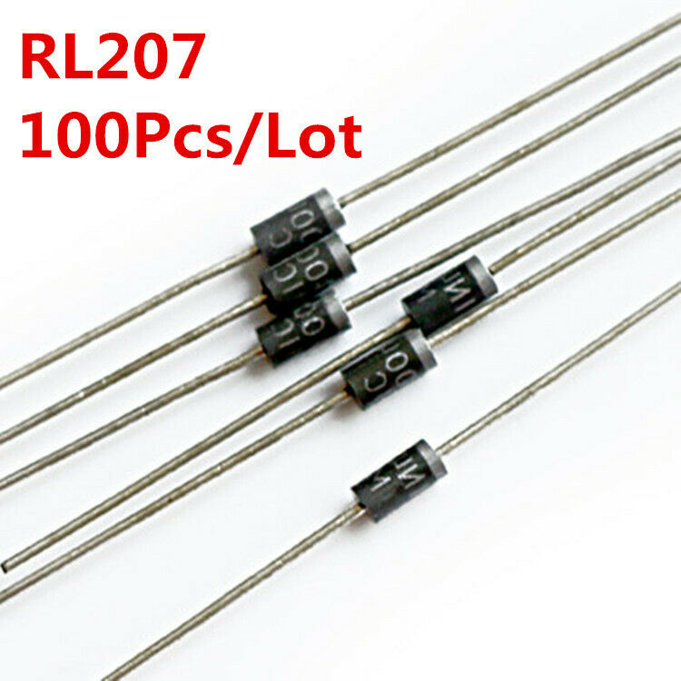 100Pcs/Lot RL207 207 2A 1000V Rectifier Diode Gleichrichter Diodes
