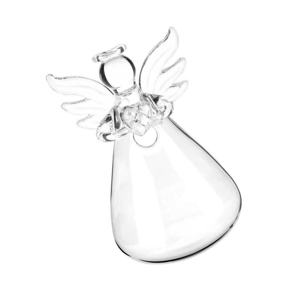 4Pcs Cute Glass Angel Shape Flower Plant Stand Hanging Vase Hydroponic Container