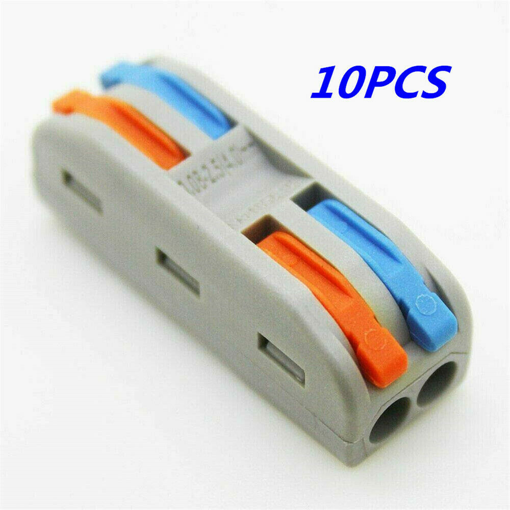 SPL-2 10PCS REUSABLE SPRING LEVER TERMINAL BLOCK ELECTRIC CABLE WIRE CONNECTOR