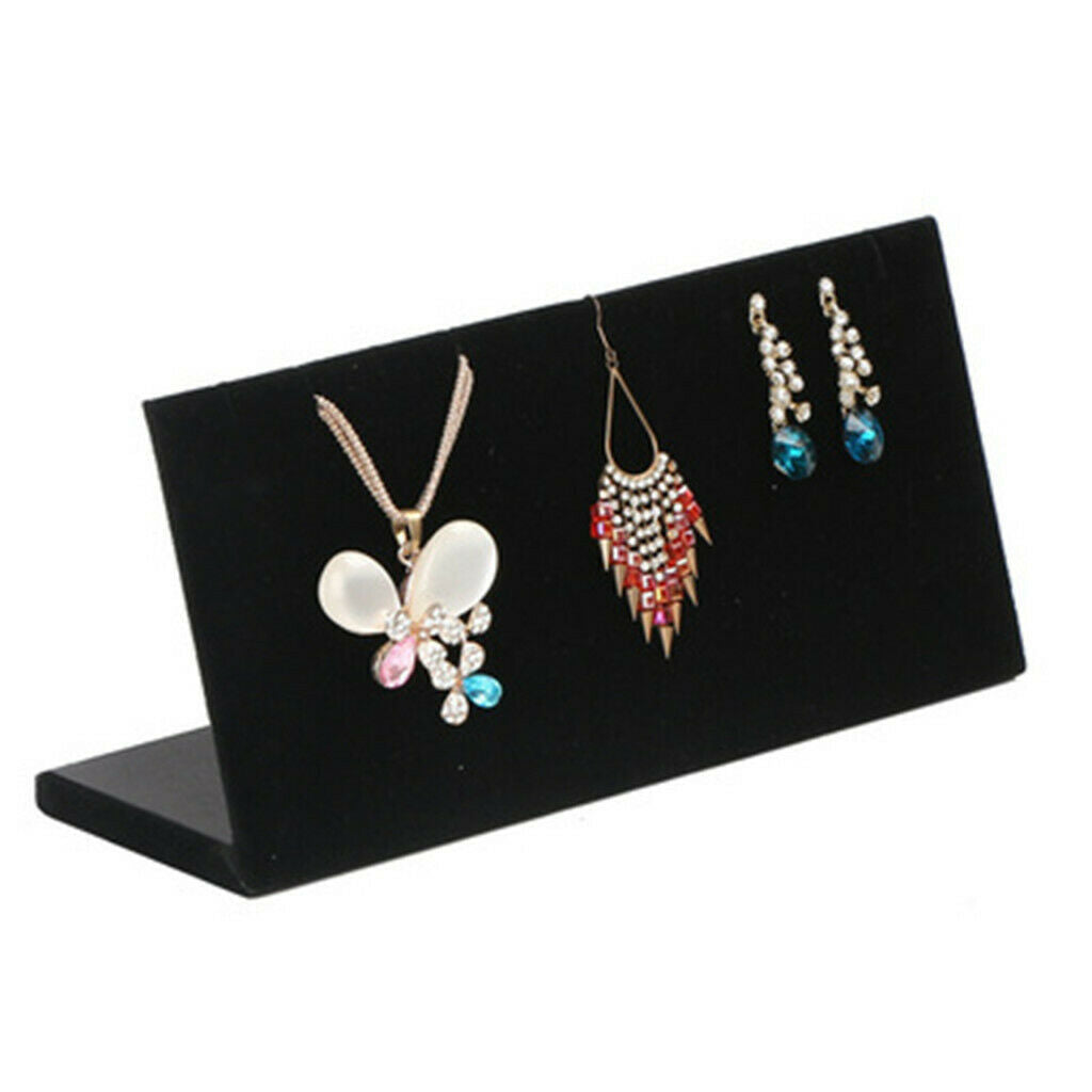 Black Velvet Necklace Holder Pendant Display Jewelry Shelf Show 12 Hooks