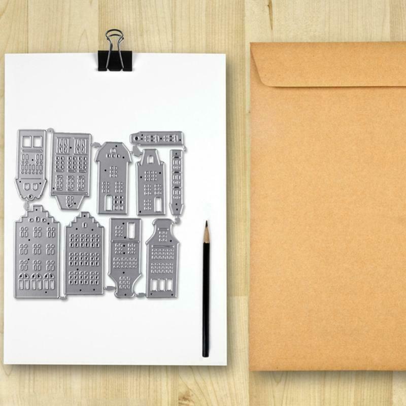 Building House Metal Cutting Dies Stencil DIY Scrapbooking Album Paper Card Mold
