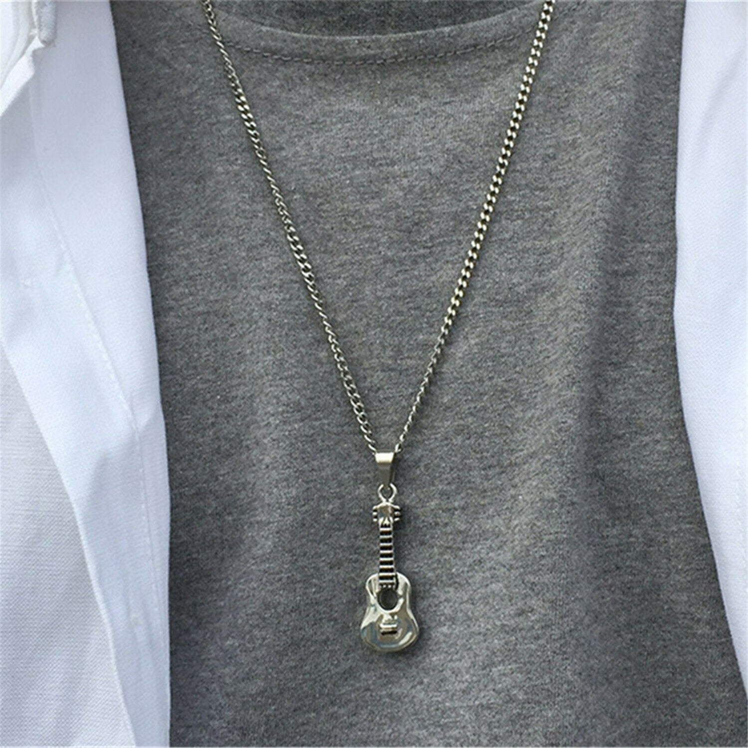 Guitar Shaped Pet Cremation Ashes Keepsake Urn Holder Memorial Jewelry Necklace