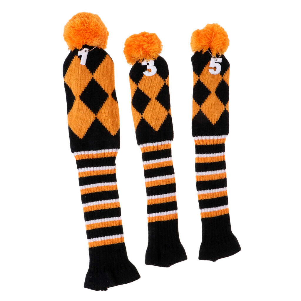 Set of 3 Golf Club Head Covers, Club Covers, Club Cover, Head Cover, Putter