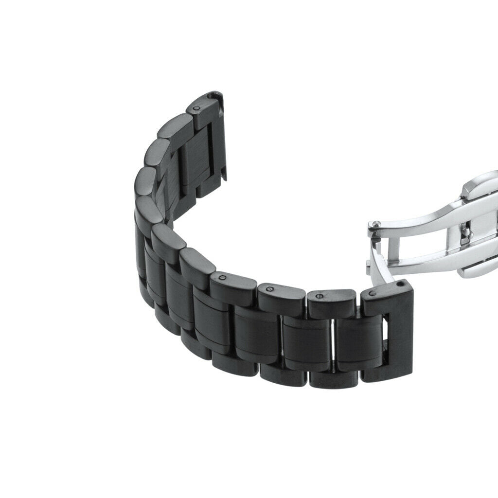 Stainless Steel Wristband Butterfly Closure For   Honor S1 Watch Black