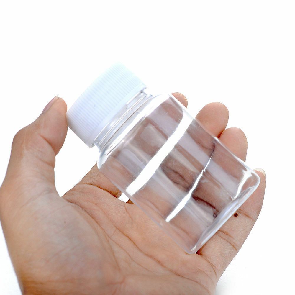 10pcs 80ml Empty Plastic Pill Bottle Medicine Container Cap Vitamin Capsule Drug