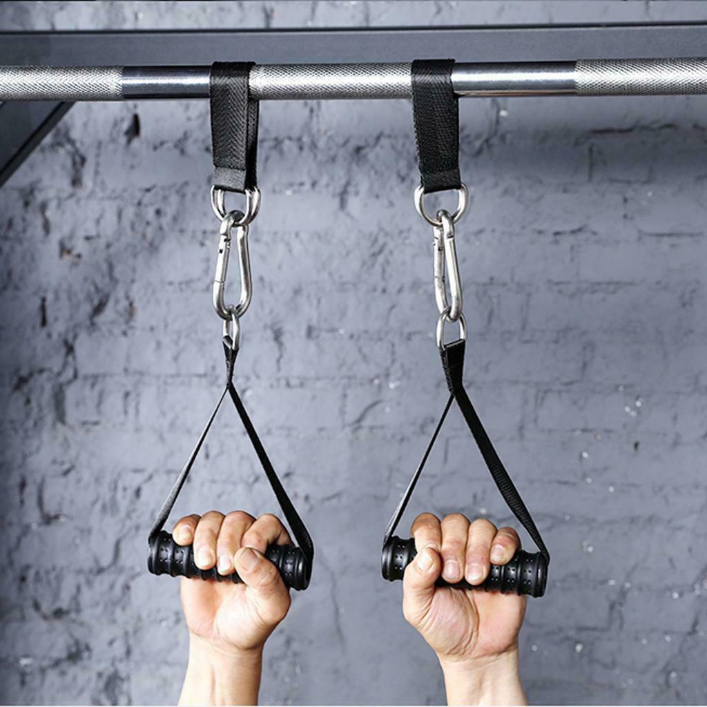 Pull Up Handles Non Slip Hand Grips 300kg Bearing D-ring Strap Handle for Gym