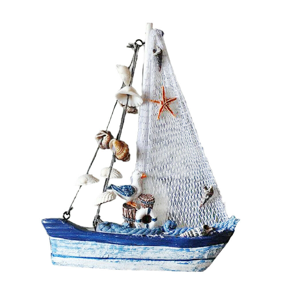 2Pieces Mediterranean Nautical Tropical Fishing Net Sailing Home Ornament