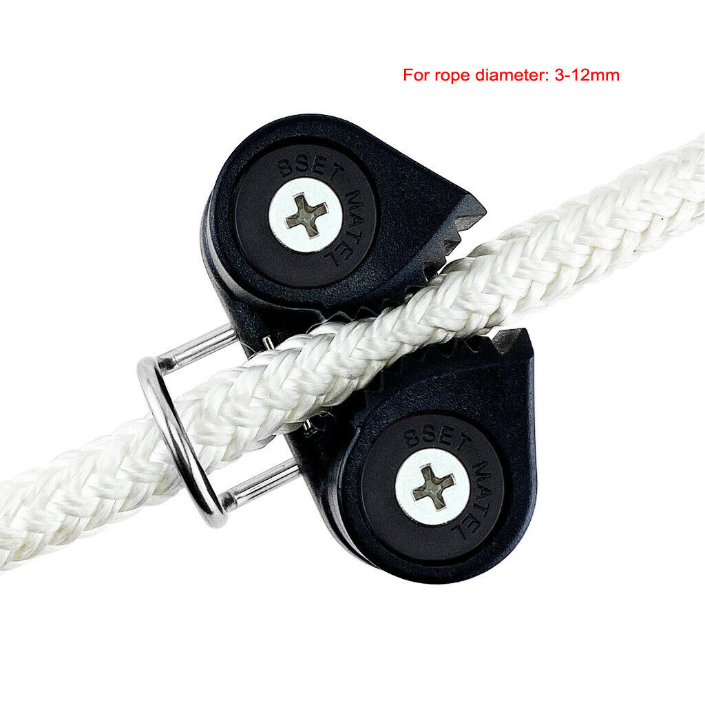 3 Pieces Boat Sailboat Cam Cleat Fast Entry for 3-12mm Rope Load 900kg