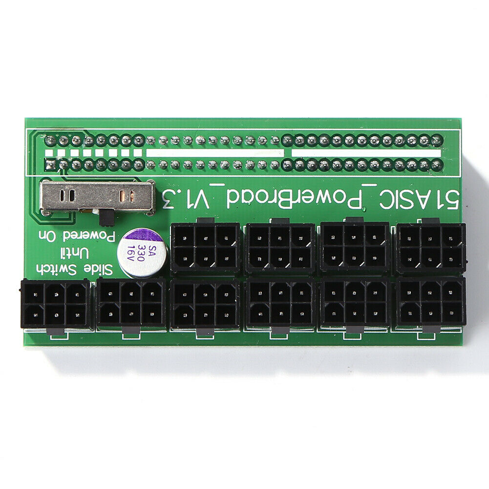 750W-1200W Power Supply Breakout Board 10 Ports PCIe 6 Pin for DPS-800GB A BTC