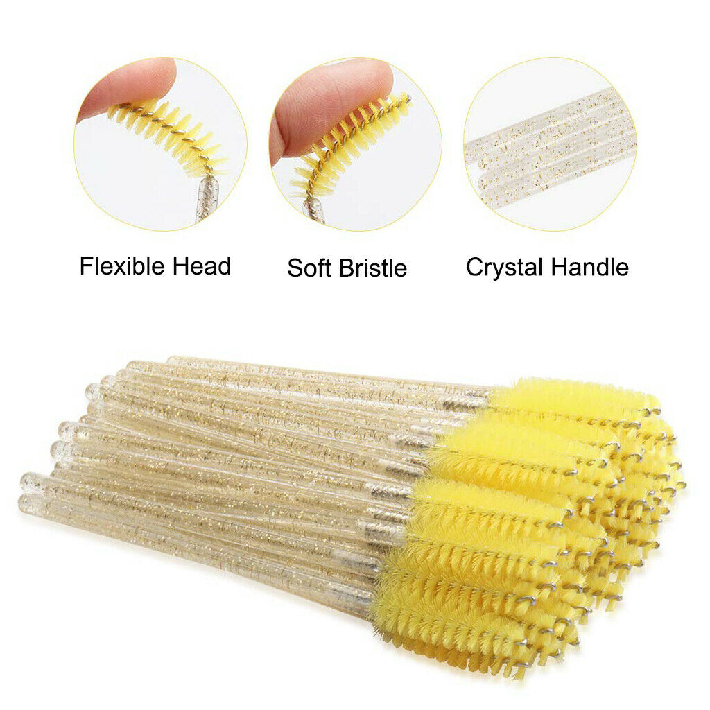 200Pcs Eye Lash Brushes Extension Applicator Crystal Rod Mascara Wands