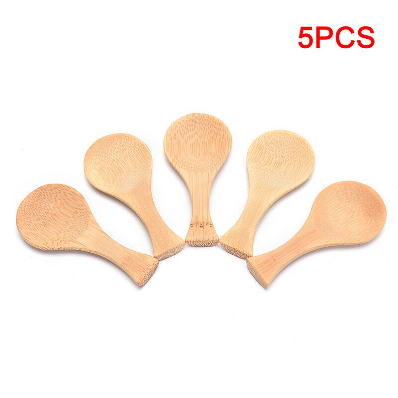 5PCS Small Wooden Salt Spoon Solid Wood Condiments Spoon Handmade Teaspo.l8