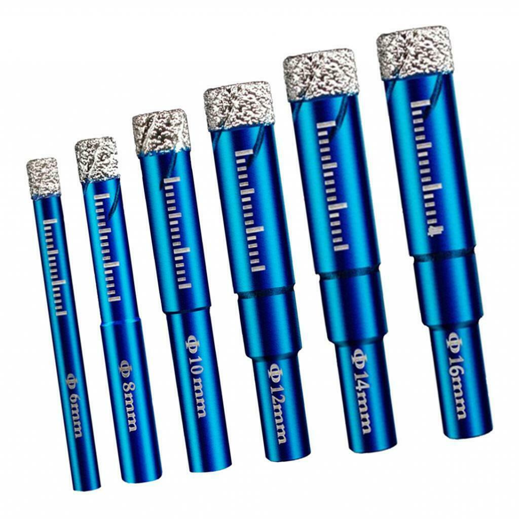 6pcs Diamond Coated Drill Bit Set 6/8/10/12/14/16mm, Tile Marble Glass Ceramic