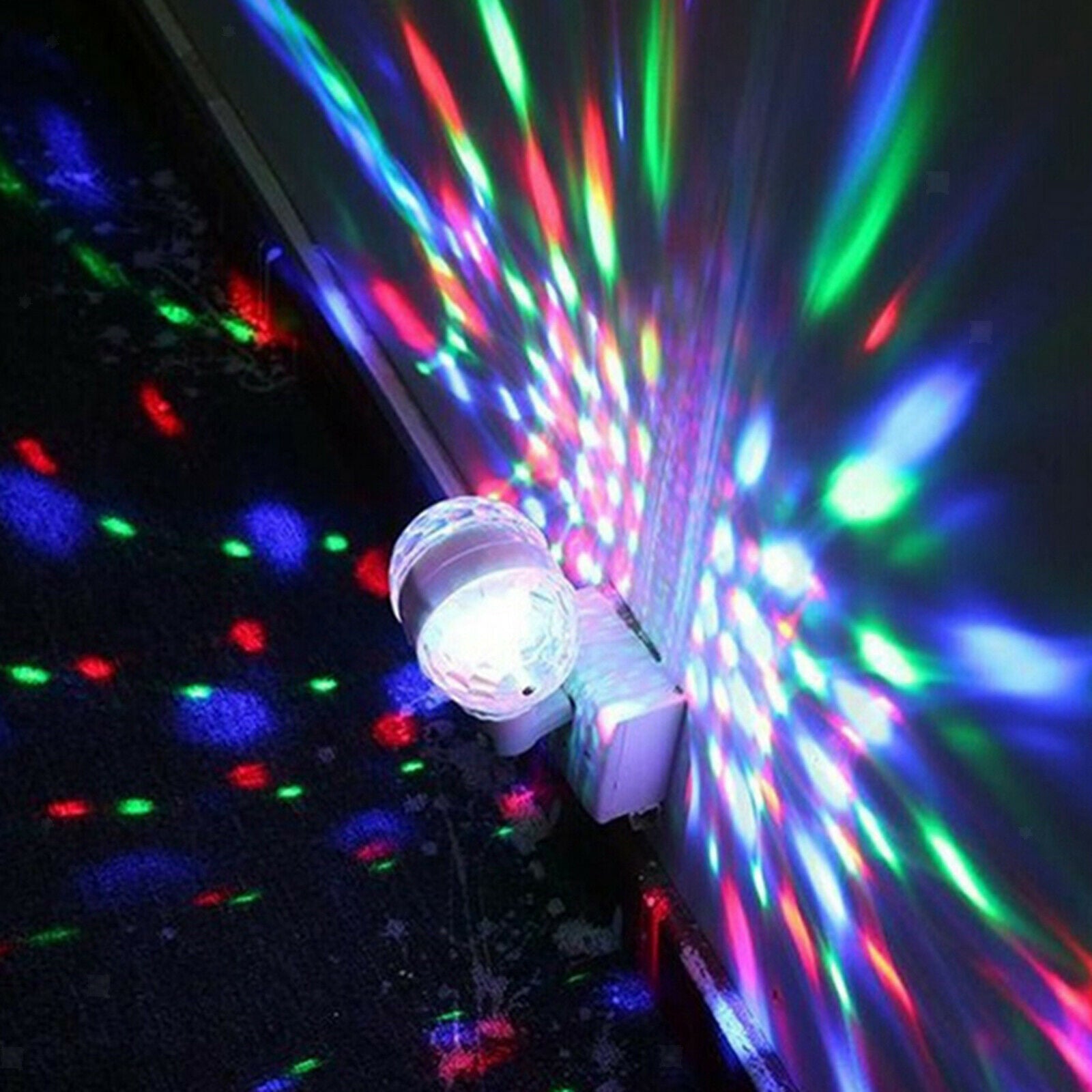 Club DJ Disco Stage E27 6W Light Crystal Ball Bulb Two-Head Rotating Decor