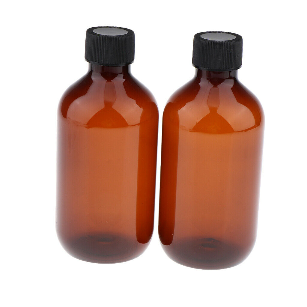 2Pcs Empty Lotion  Toner Bottles Shampoo Hair Conditioner Containers  Brown