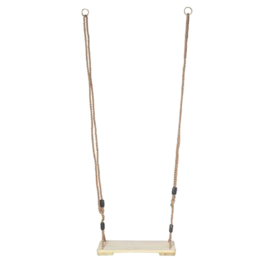 Durable Flat Chair Wooden Swing Set Accessories with Adjustable Rope Kids