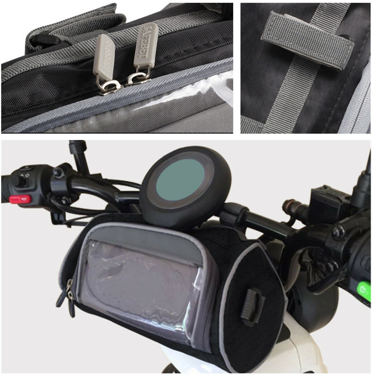 Motorcycle Ultra-large Capacity Handlebar Storage Bag Touch Screen Viewing