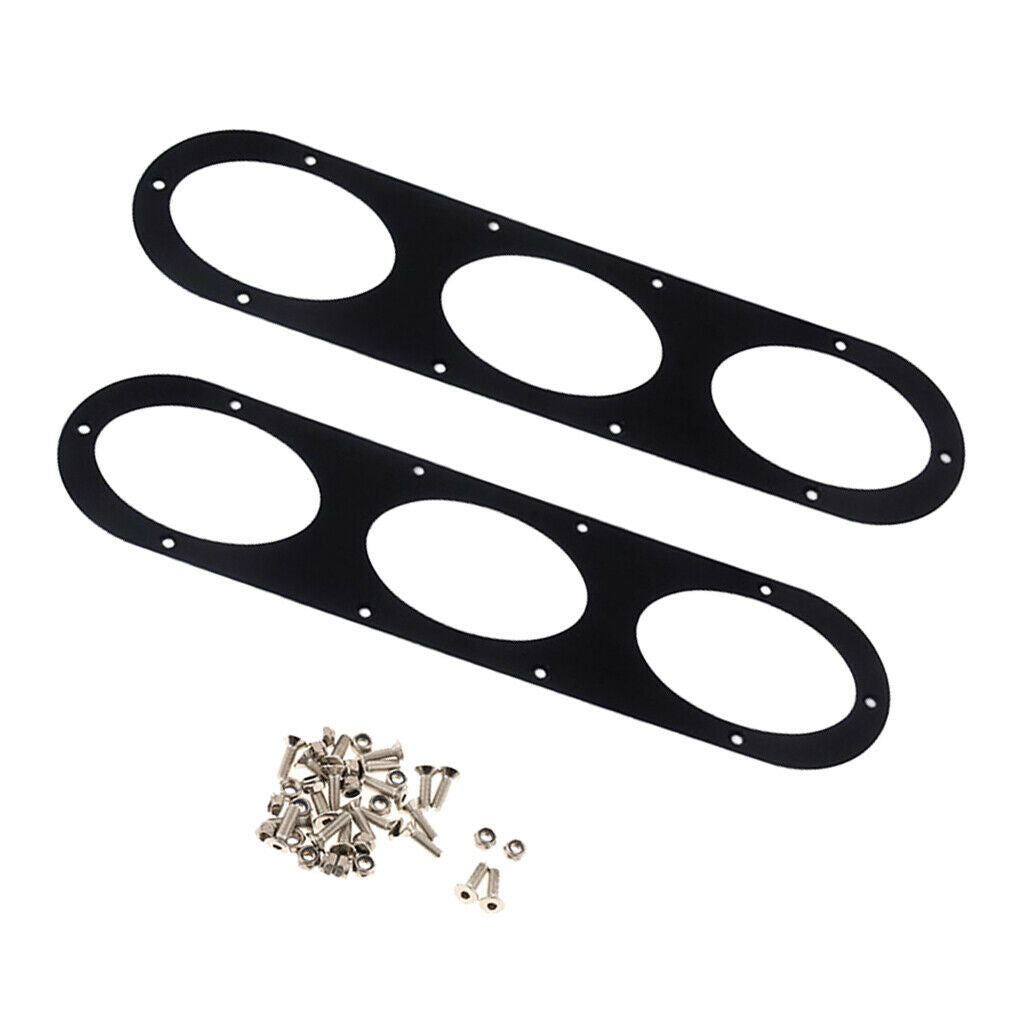 Black Metal Rear Bumper Air Diversion Diffuser Panel 3 Holes w Screws 2 Pack