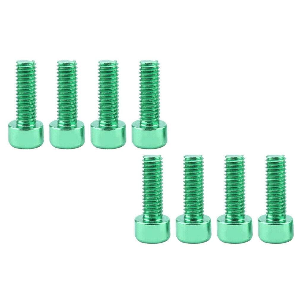 8pcs Green Bike Water Bottle Cage Holder Bolts Screws Hex Socket Screws Accs