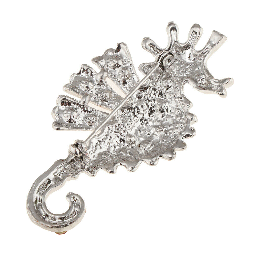 Fashion Crystal Animal Brooch Pin Rhinestone Personality Brestpin Sea Horse
