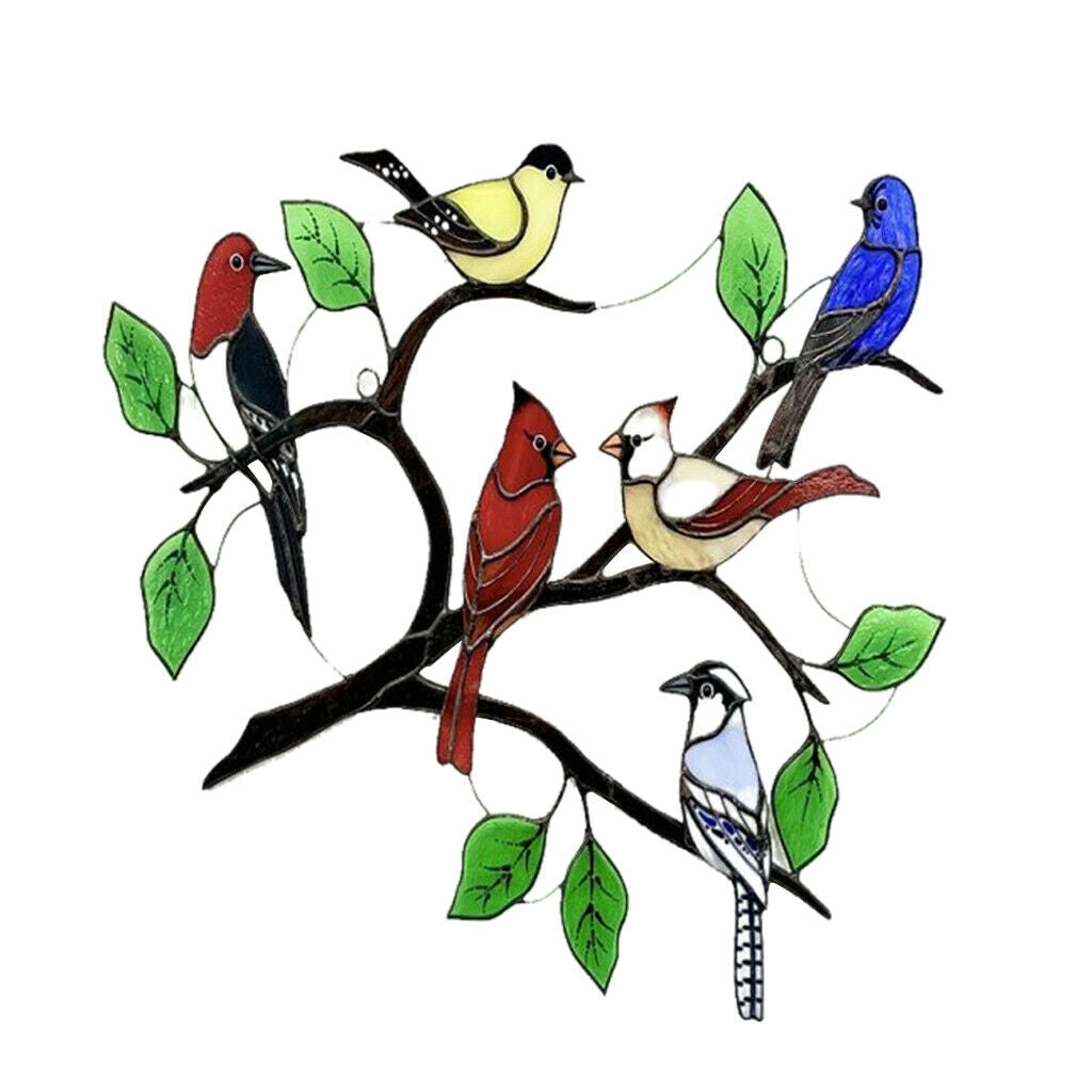 Stained Glass Hummingbird Suncatchers Metal Birds Home Windows Hanging Decor