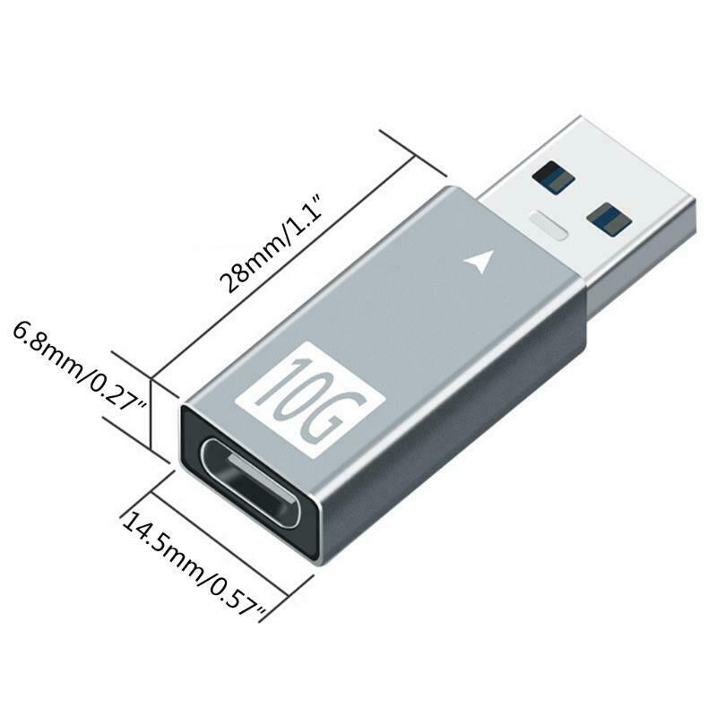 Aluminum Alloy Shell USB to Type-C Gen2 USB3.1 Adapter Converter Built-in Chip
