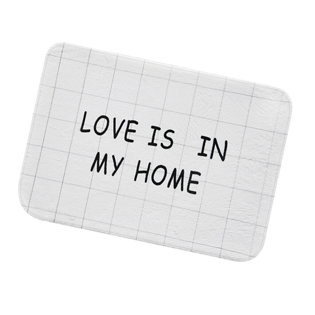 Korean Floor Mat Rug Bathroom Non-Slip Carpet -White Background Grid 50x80cm