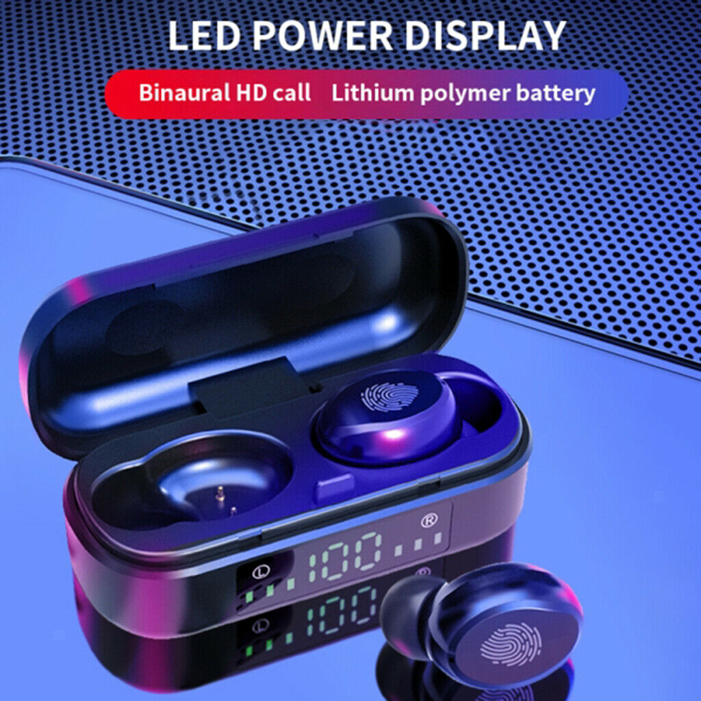 2 Pack Bluetooth Earphone Headphones TWS Earbuds LED Power Display Headphone