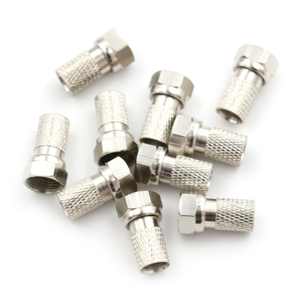 10X RG6 F Plug Connector Satellite Virgin SKY TV Screw Twist Coax Cable Ae.l8