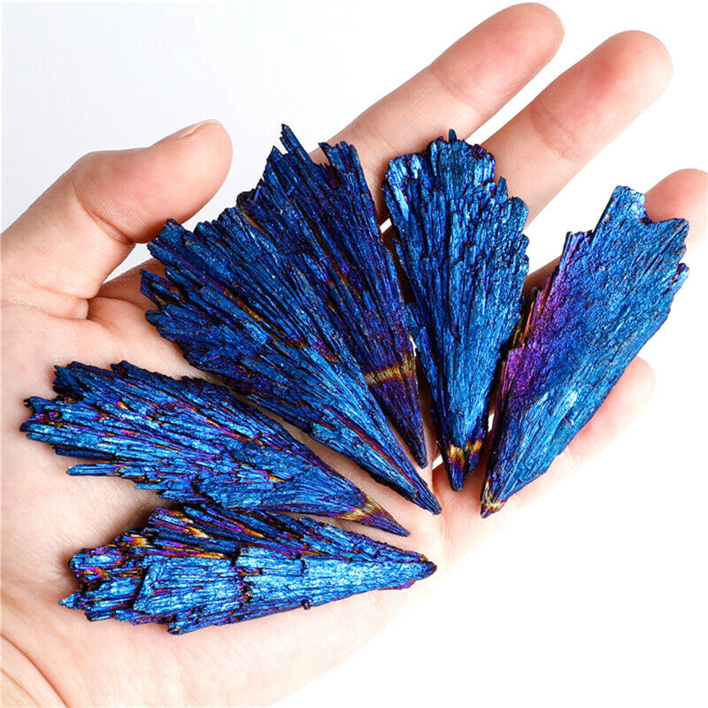 Natural Stones Crystal Blue Color and Minerals Titanium Aura Quartz Tail .l8