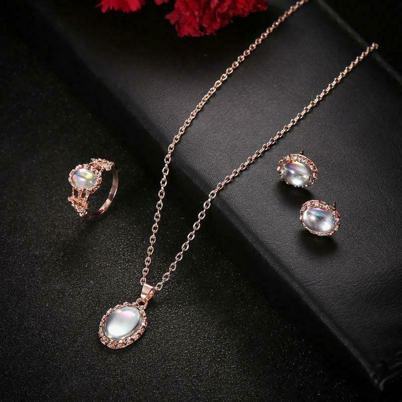 1 Set Women Jewelry Earrings Ring Necklace Pendant Stone For Gifts Wedding Party