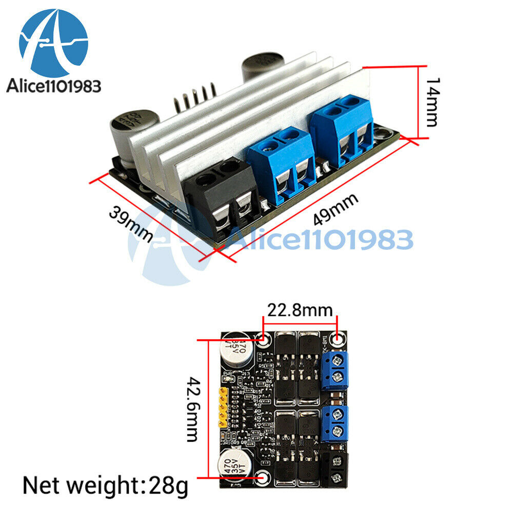 10A Dual-Channel H-bridge DC 3-18V Motor Drive Module PWM Adust Speed Dimming