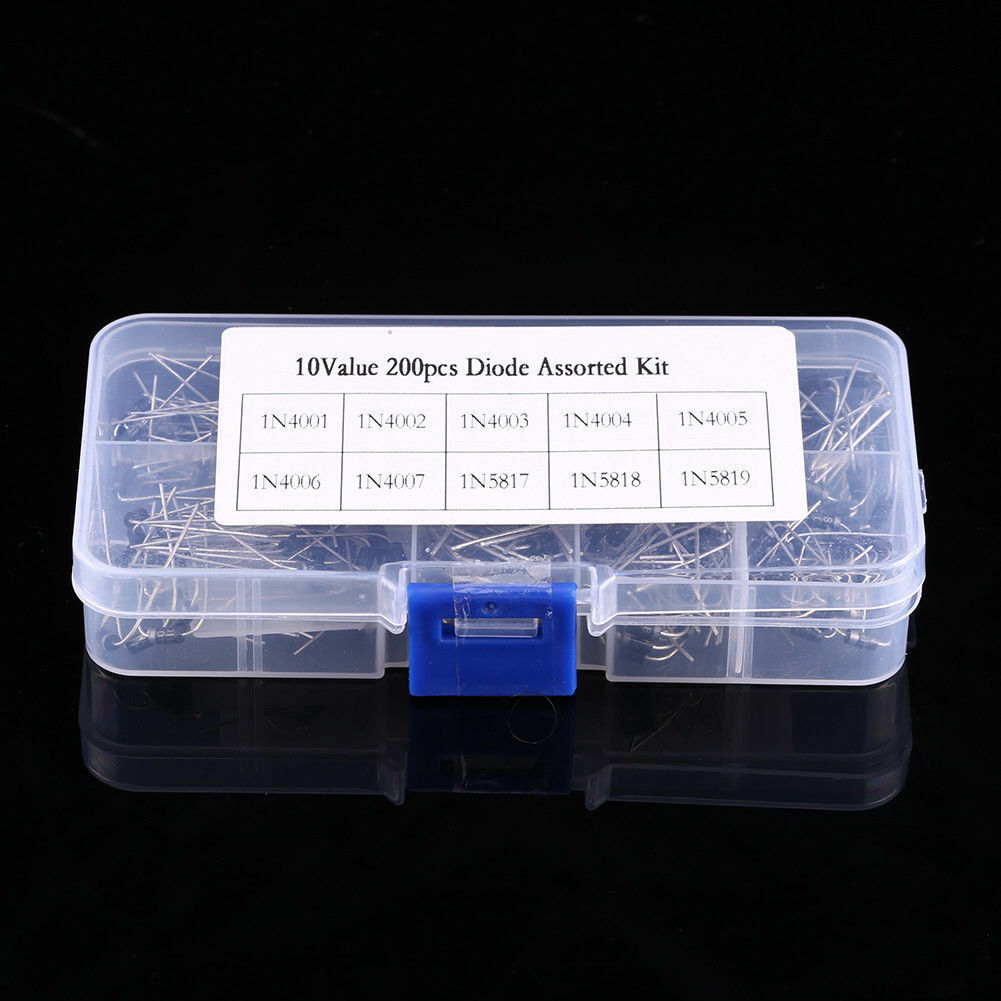 10 Value Rectifier Diode Schottky 1N4001-1N5819 Assortment Kit 200 Pcs