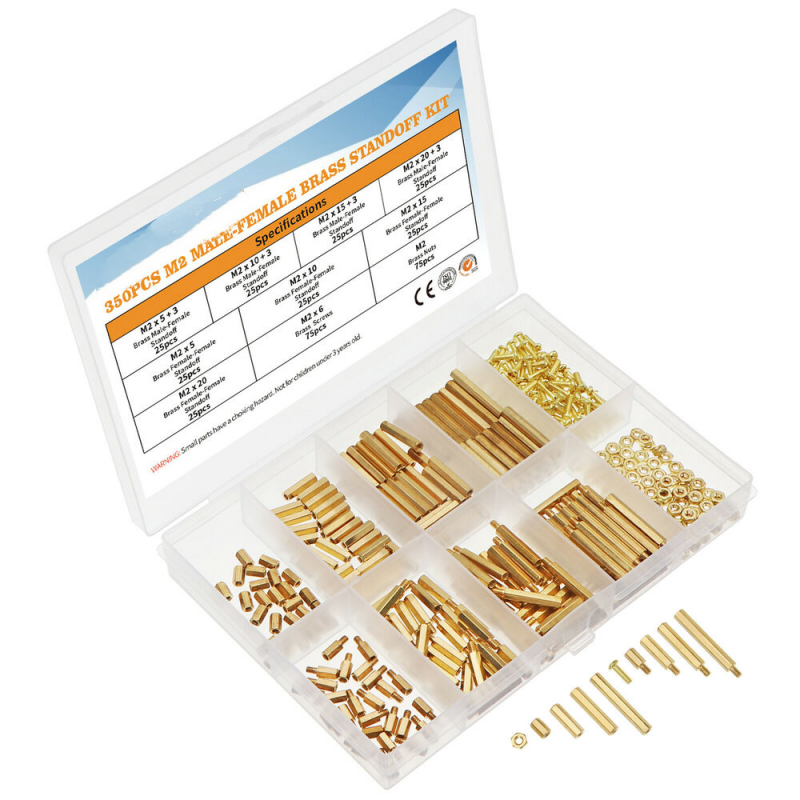 350X M2 Brass Single Head Double Pass Screw Hex Column Support Washer Screw Nut