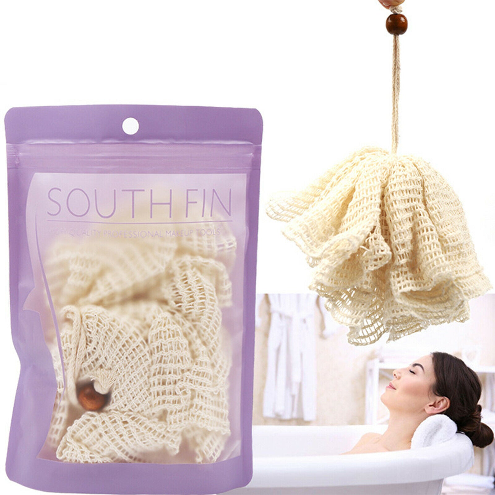 Sisal Bath Shower Loofah Sponge Ball Body Scrubber Cleaning Loofahs Sponge