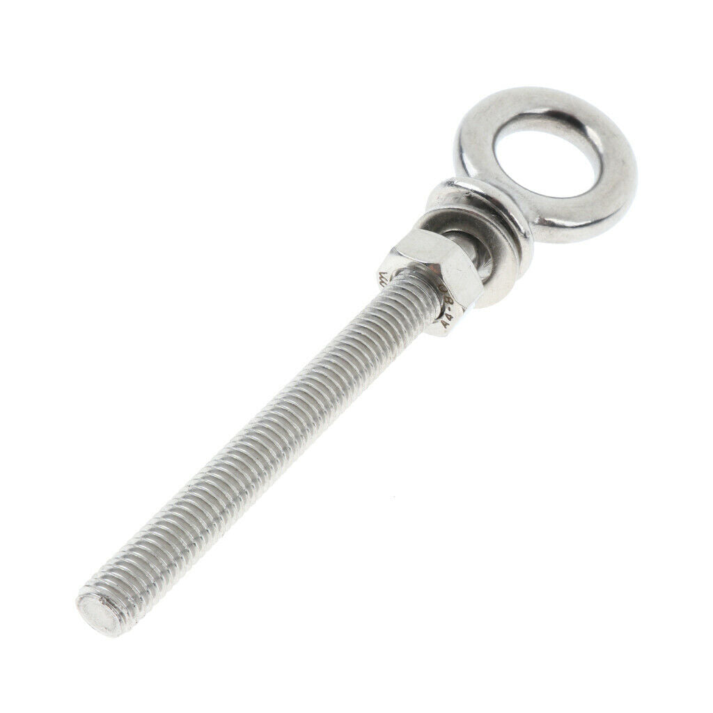 2Pcs M8 80mm Eye Bolt Kit Stainless Steel with Nut and Washer