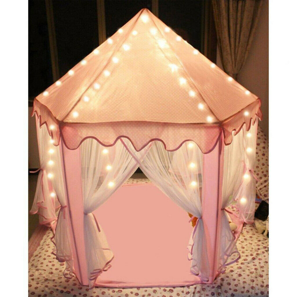 Pink Hexagonal Plush Play Tent Floor Pillow Carpet Children Floor Activity