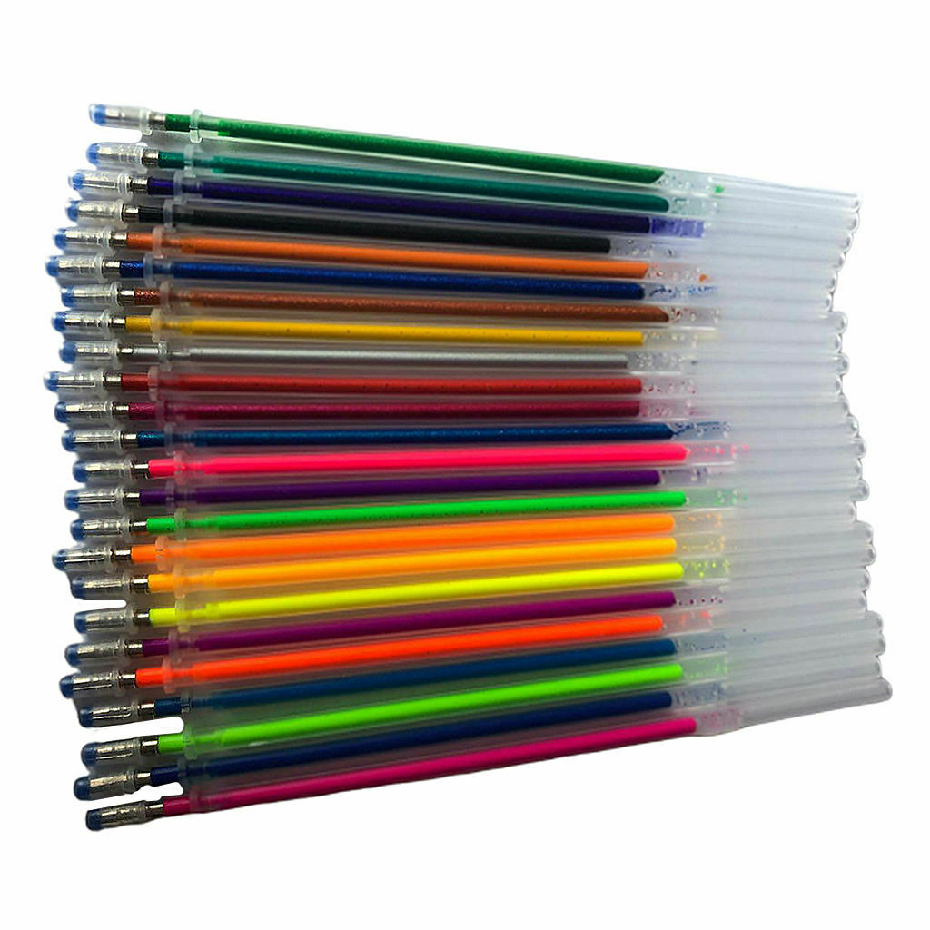 24Color 0.5mm  Tip/ Ballpoint Pen Refills Gel Ink Refills Writing Pens
