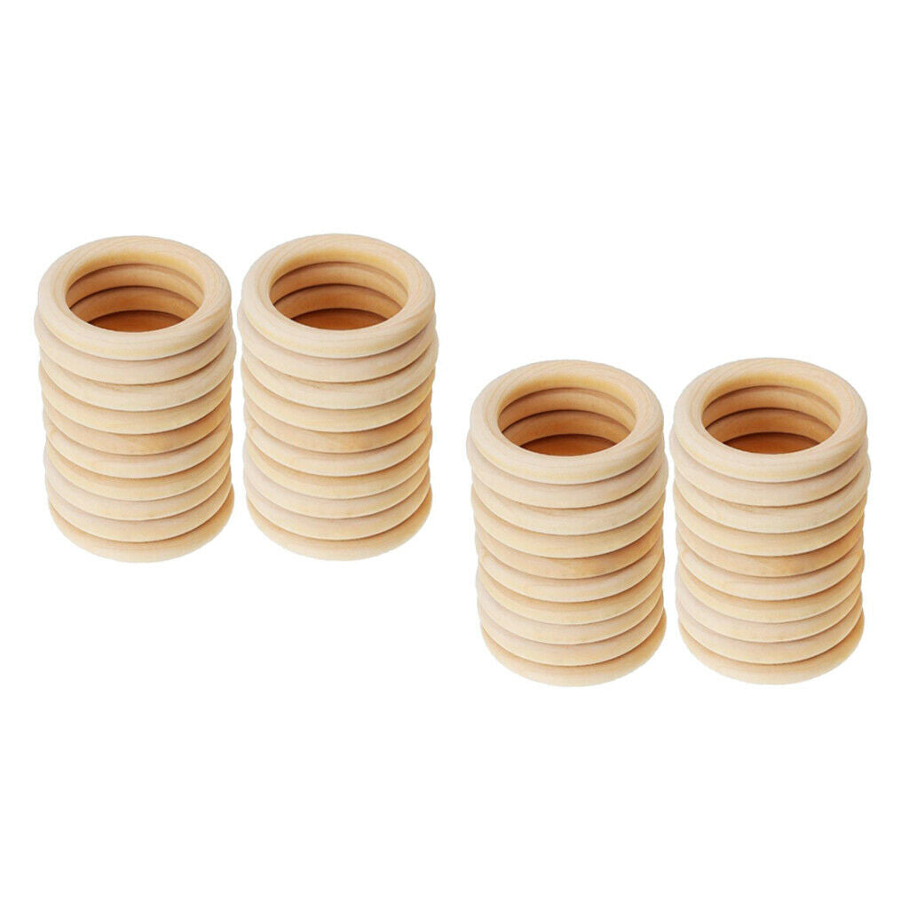 Pack of 40 DIY Teether Rings Natural Handmade Baby Shower Jewellery Crafts