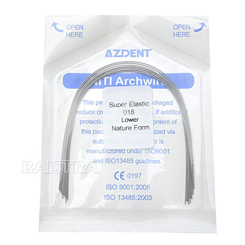 100 Packs Orthodontic Super Elastic Niti Nature Form Round Arch Wires 018 Lower