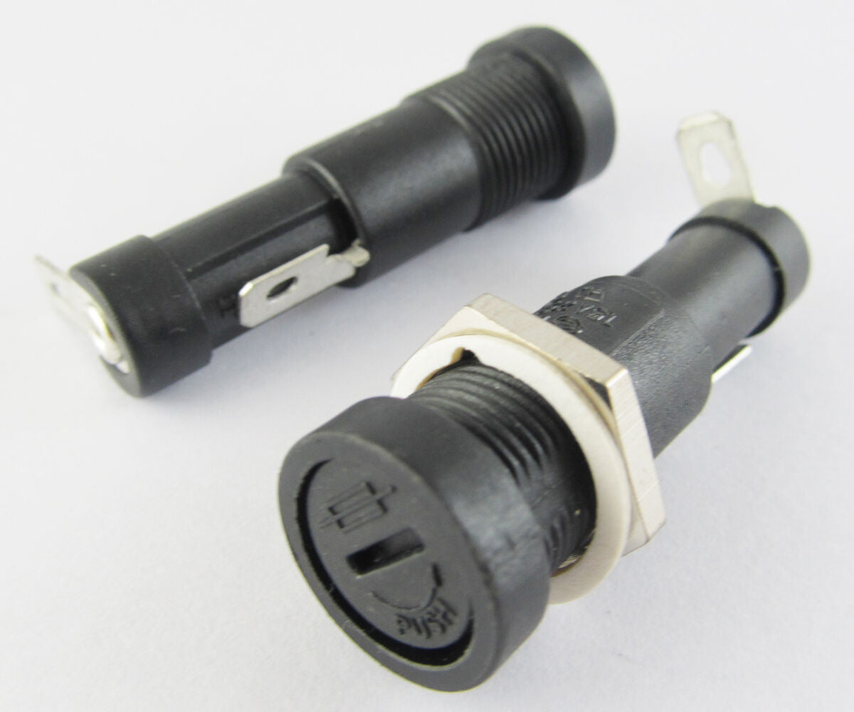 2pcs Black Fuse Holder R3-9 10A 250V Fuse Holder for 6x30mm Fuse Screw Type
