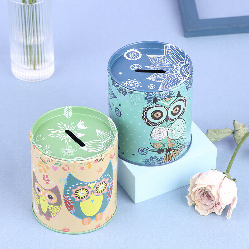 1pc Personalise Piggy Bank Series Tin Plate Money Saving Coin Jewelry Storag Tt