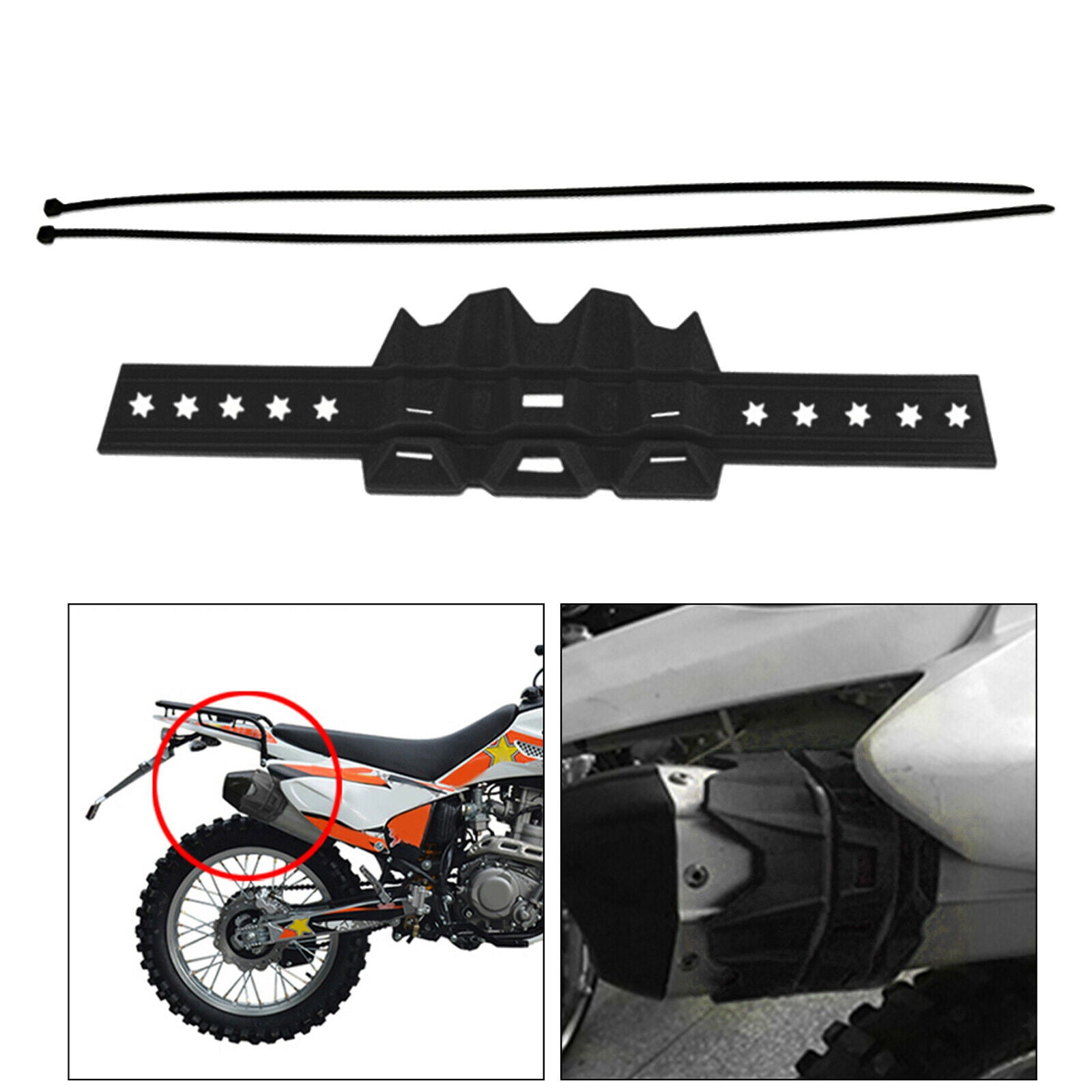 Motorcycle Exhaust Muffler Silencer Protector Motorcross Motorbike Black