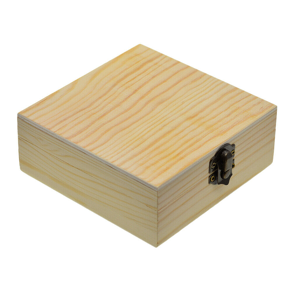 Wooden Jewelry Box Gift Box Unfinished Wood Storage Case Container Organizer