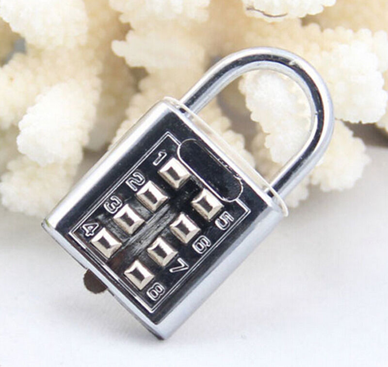 4 Digit Push Button Combination Padlock Luggage Travel Code Lock ZO BDDD