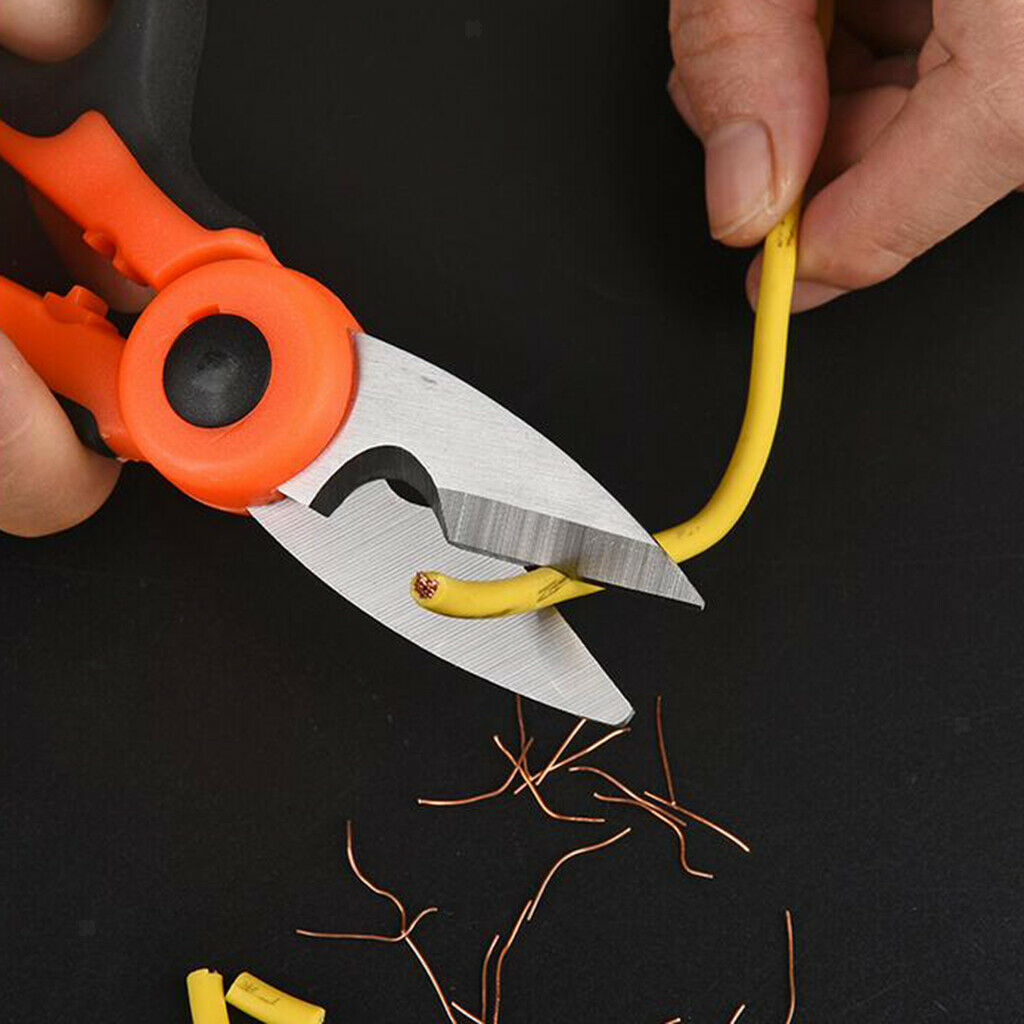 Electrical Scissors Cut Crimpper for Cables Tool w/ Cover 14.5x7.5cm, Red