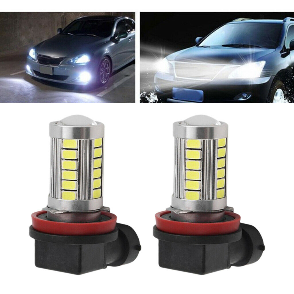 2x White 3030 H11 21 LED Fog Driving Lamp Light Bulbs DRL for Cars Trucks