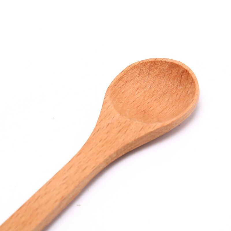 1pc Wooden Round Bamboo Spoon Soup Tea Coffee Salt Spoon Jam Scoop Kitche.l8
