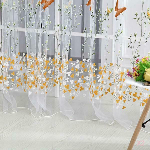 Colorful Buttefly Tulle Voile Door Window Curtain Drape The Sheer