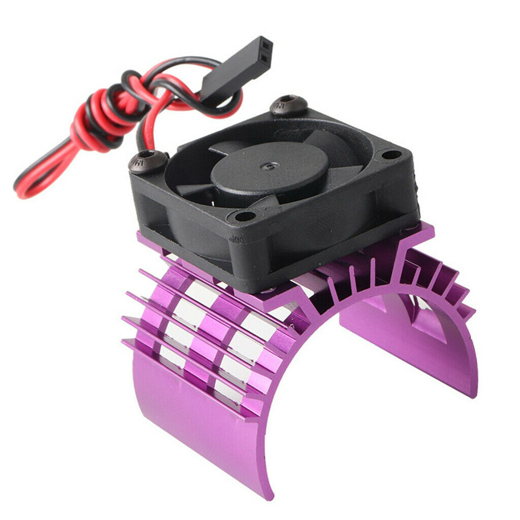 Brushed Brushless 540 550 Motor Heatsink with Fans for 1/10 RC Car Purple