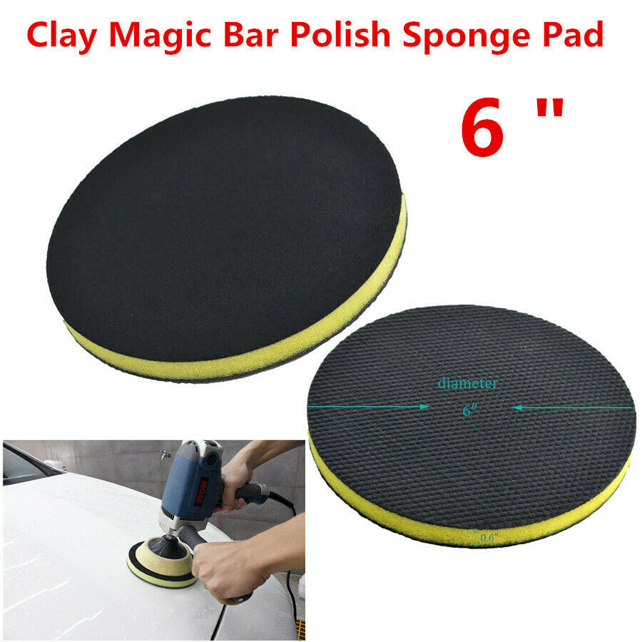 1Pcs 6" Clay Bar Polish Disc Sponge Pad Auto Car Wash Detailing Cleaning Wax Pad